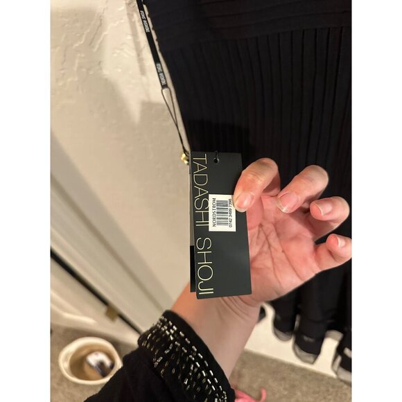 NWT Tadashi Shoji Black Mesh Illusion Cocktail Dress - Picture 13 of 14